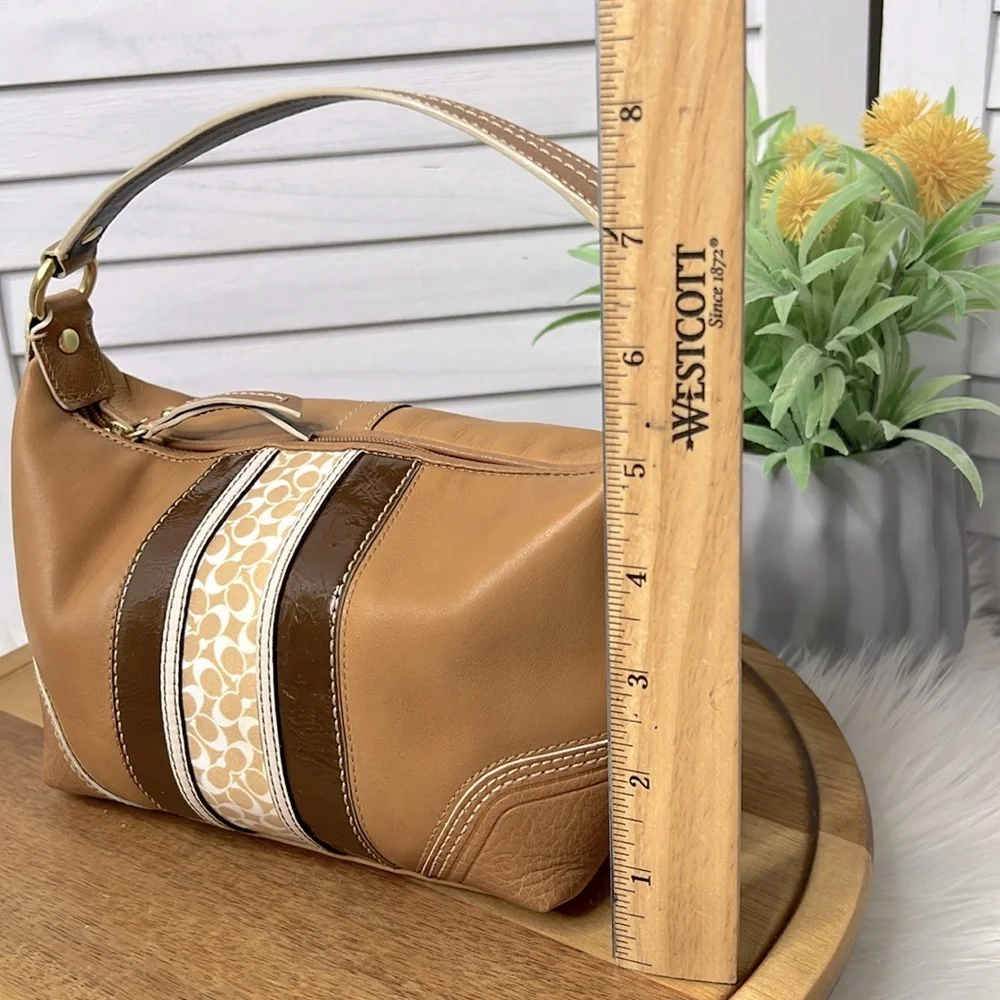 VINTAGE COACH l Signature Leather Mini Demi Bag Y2k Baguette Retro 90s - Picture 6 of 11